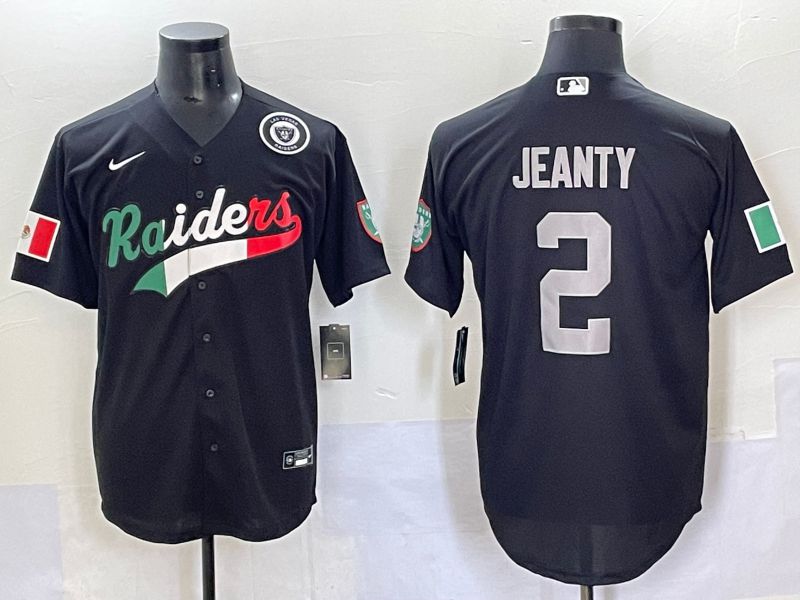 Men 2025 Oakland Raiders #2 Jeanty Black Joint Name Nike Limited NFL Jersey style 7037